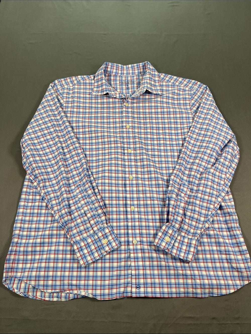 Vineyard Vines Blue and Red Plaid Button-Down Shirt